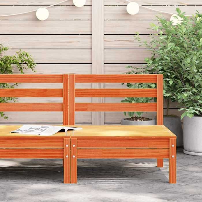 VidaXL Canapé de Jardin sans Accoudoirs, Siège avec Dossier, Meuble de Terrasse Patio Arrière-cour Extérieur, Cire Marron 837995