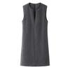 Winter 2025 Grey High-End Wool Sleeveless V-Neck Vest Dress for Important Occasions