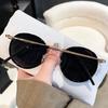 Sunglasses Women'S Trendy Round Metal Frame Sunglasses High-End Retro Sunglasses Men