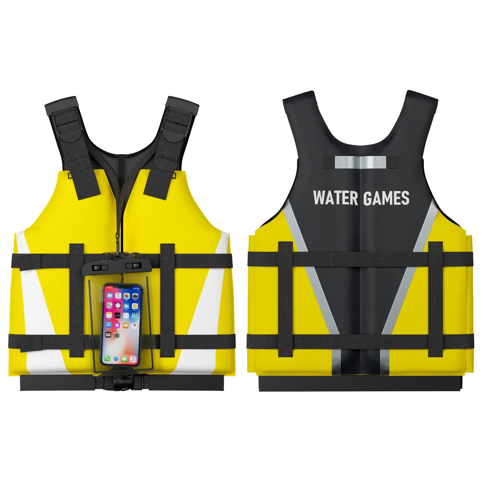 

Водные игры Спасательный жилет, Плавучий жилет, Жилет для снорклинга, Размер для взрослых/детей, с водонепроницаемым чехлом для смартфона, Сделано в Японии, Плавучесть проверена Japa