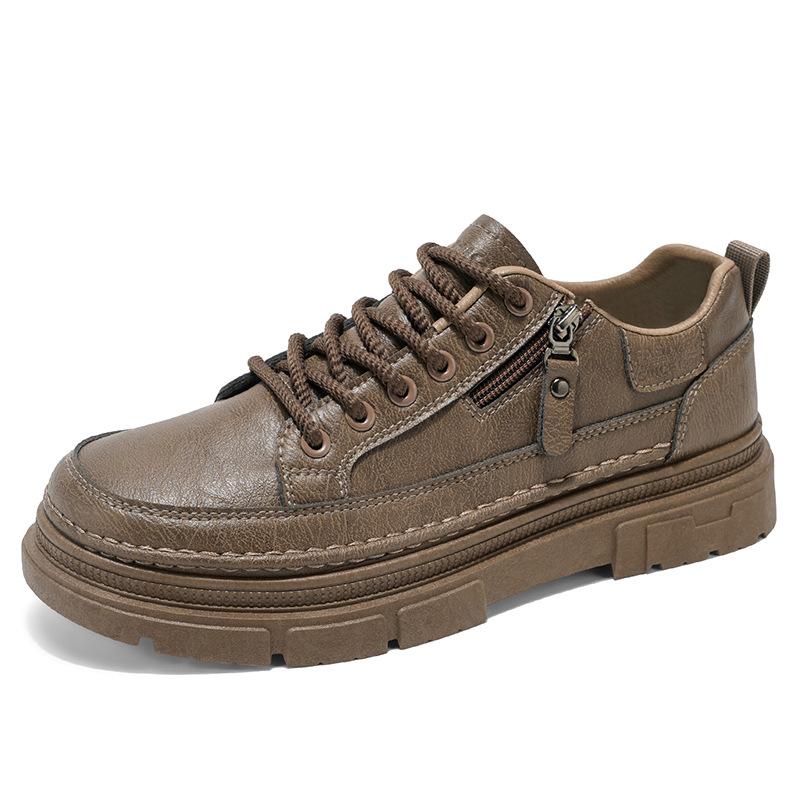 Autumn men's shoes new breathable waterproof non-slip chef shoes men's trend versatile casual leather shoes short boots tooling shoes