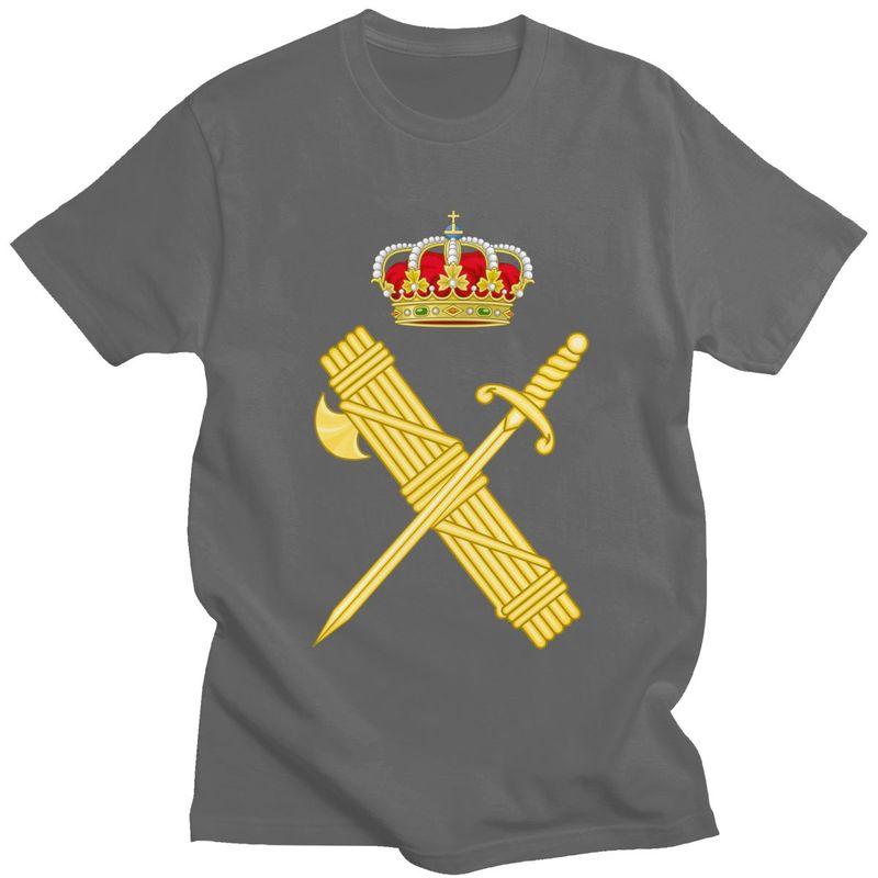 Custom Emblem Of The Spanish Civil Guard Tshirts Men Short Sleeve T Shirt Spanish Coat Of Arms Tshirt Slim Fit Pure Cotton Tee