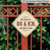 2D Flat - 1pc Vintage Couple Themed Aluminum Sign, Funny German Slogan Wall Art, Rustic Aluminum Plaque, Suitable for Living Room, Entryway, Home