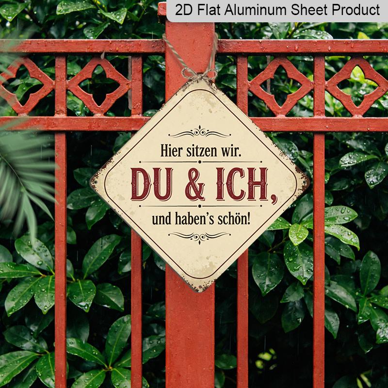 2D Flat - 1pc Vintage Couple Themed Aluminum Sign, Funny German Slogan Wall Art, Rustic Aluminum Plaque, Suitable for Living Room, Entryway, Home