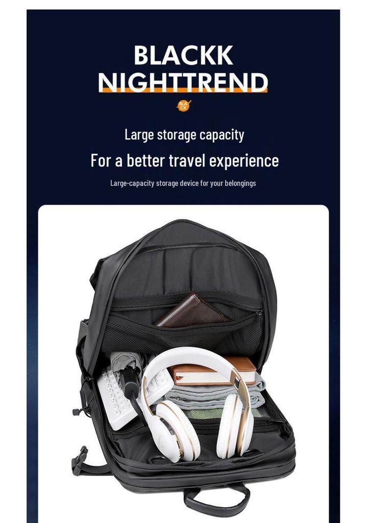Men's Multi-Functional Travel Backpack with Dry-Wet Separation, Laptop Compartment, and Helmet/Basketball Holder