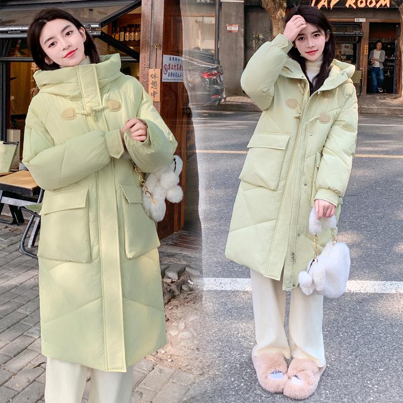 Korean Version Thickened Bread Clothes Down Cotton-padded Clothes Women's Loose Winter Jacket Medium and Long Knee-padded Jacket