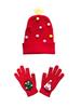Hot-selling Christmas hat cute autumn and winter warm gloves hat two-piece knitted wool hat holiday dress hat