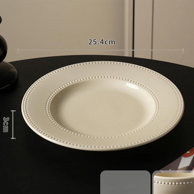 Leichter Luxus Hochzeit Keramikteller Hochwertige Vollfarbige Relief Speiseteller Haushalt Täglich Party Kuchen Dessert und Snackteller