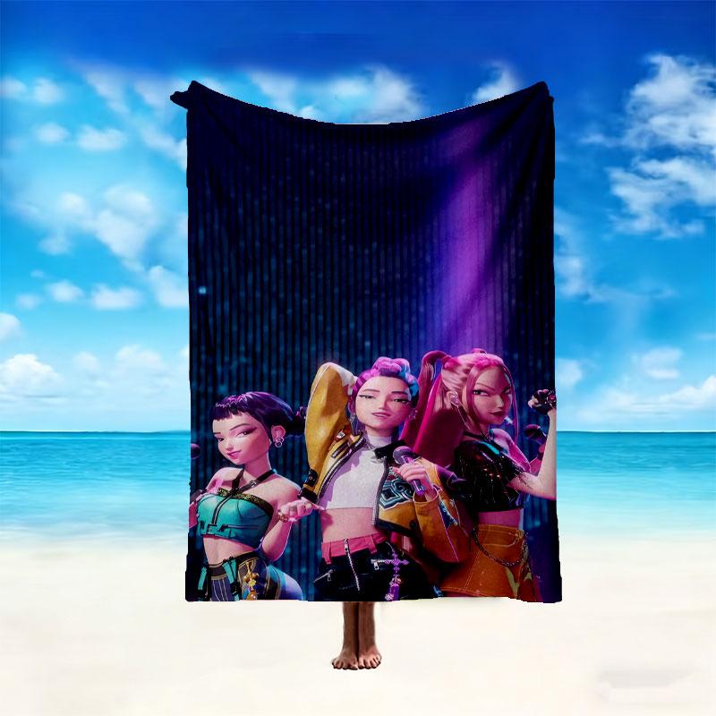 Soft Kpop Demon Hunters Blanket Perfect for Snuggling Up on the Sofa, Ideal for Cozying Up in the Bedroom
