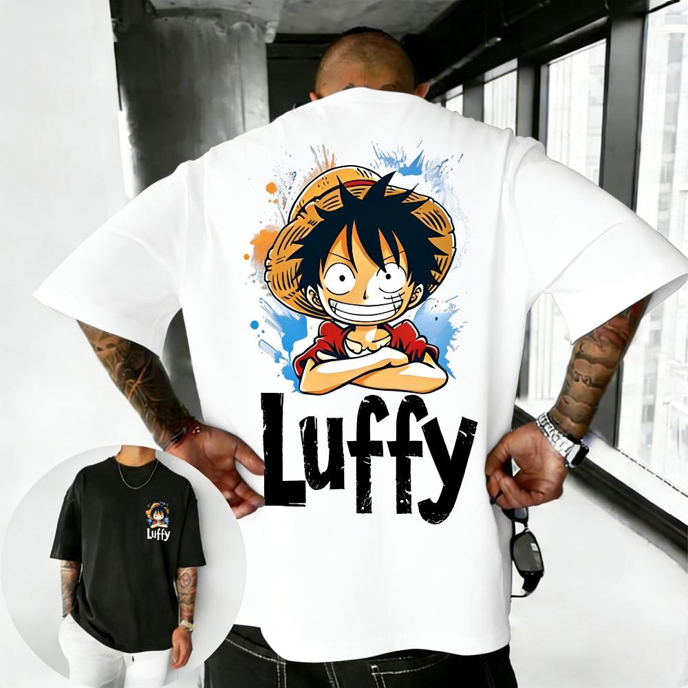 Summer Plus Size One Piece Anime Printed Men and Women Tshirt Casual Parent Child Top Fashion Harajuku Style Street Wear Y2K