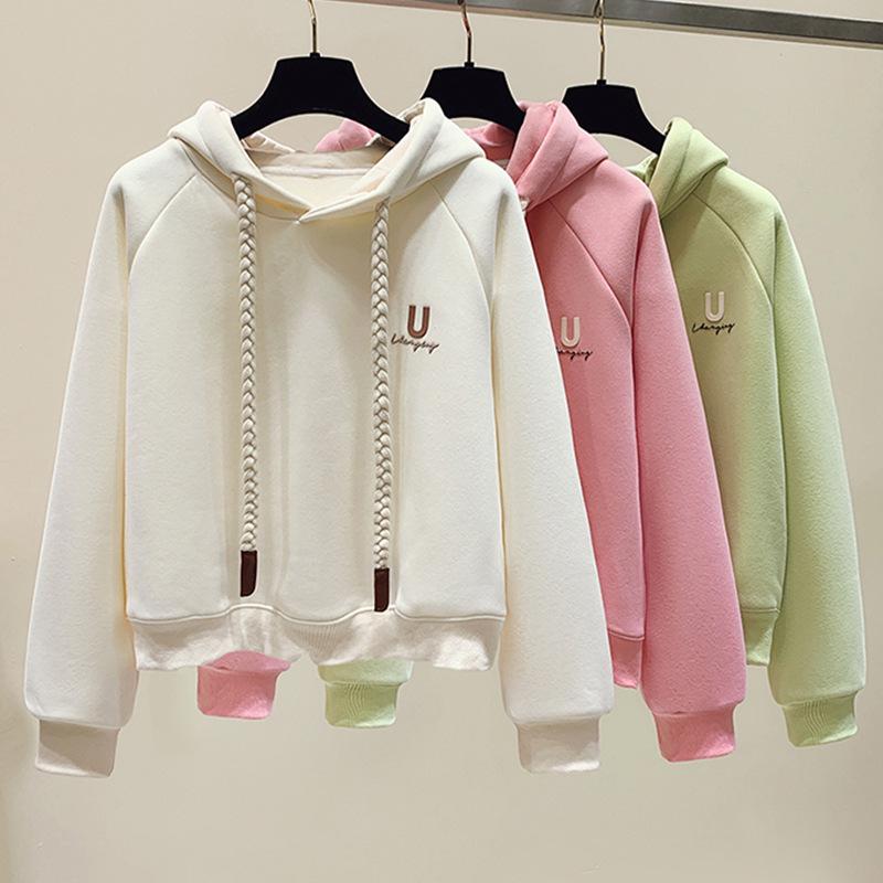 Women's Fleece-Lined Hooded Sweatshirt - New 2024 Petite Winter Dopamine Style