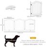 3-Section Folding Wooden Dog Gate, 154.5x29.5x61cm, White