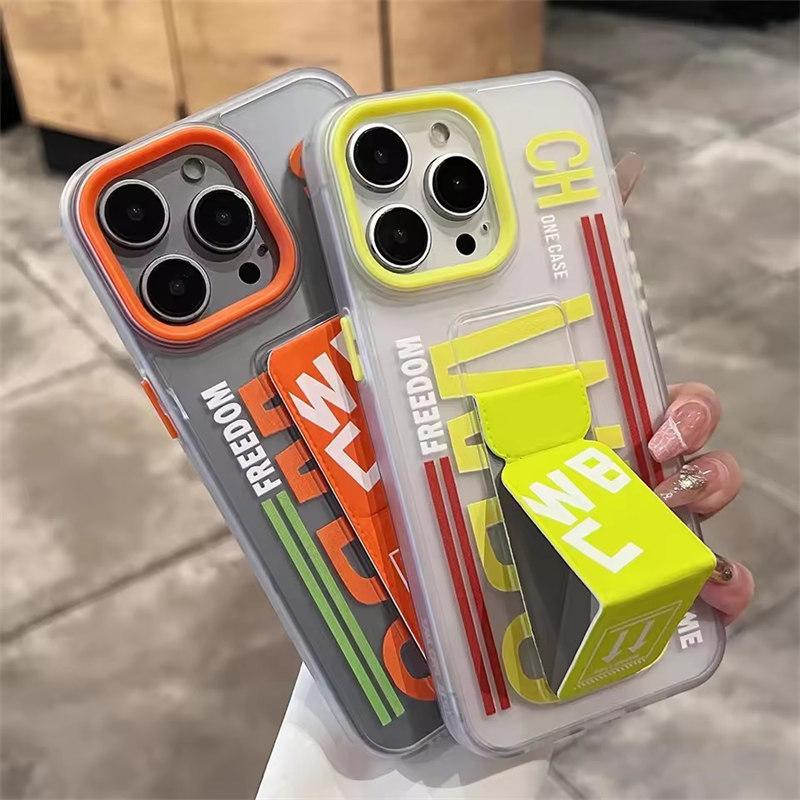 Matte Anti-Slip Phone Case for iPhone 16/15/14/13 Pro Max - Shockproof Hard Bumper Cover with Foldable Wristband Holder