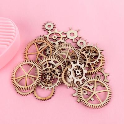 36 Stück Neues Handgemachtes Steampunk Rad Zahnrad Muster Holzhandwerk Rund Hohl Scrapbooking