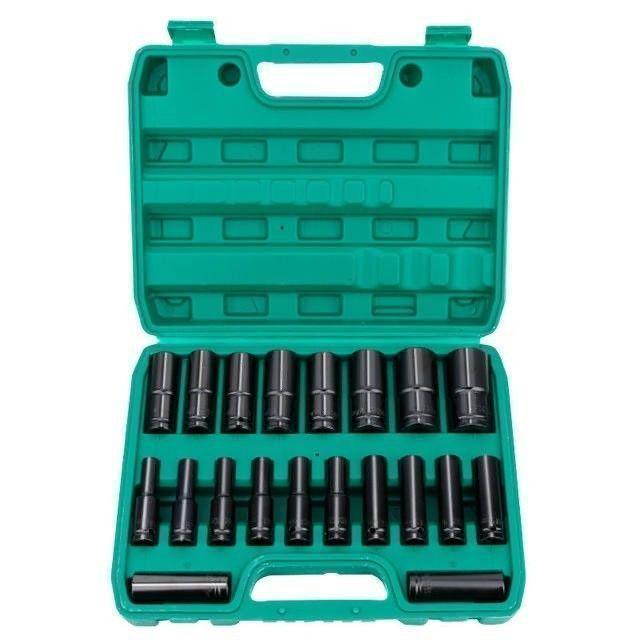 Electric Extended Hexagon Air Wrench Set, 8-32mm, 1/2 Socket