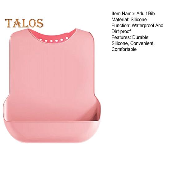 Adult Bibs Large Silicone Adult Bib for Eating Adjustable Waterproof Clothes Protector for Elderly Men Women Seniors