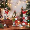 1PC Wood Adorn Decorations Dwarf Elderly English Ornaments Prints Festival Christmas Gift Desktop