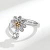 Verstellbarer Ring mit Blumenmuster zur Linderung von Angstzuständen, mit Zirkonia für Damen