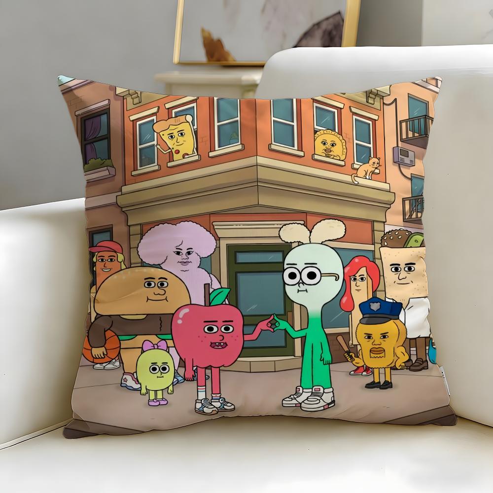 classic cartoon Apple And Onion Cushion Cover Soft & Easy-Wash Pillow Case – Versatile for Couch, Bed, Travel and Office