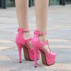 Sexy Super High Heel Sandals Big Size For Dancer Crossdresser Nightclub Pole Dance Elegant European Women Shoes  WZ-B14-80