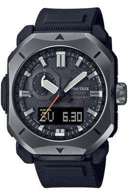 Casio Pro Trek Climber Line Solaruhr mit Biomasse Schwarzes Funkgesteuertes Kunststoff, PRW-6900Y-1JF, Herren,