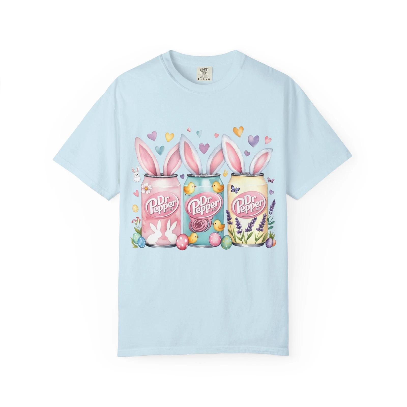 

Easter Bunny Cans T shirt | Pastel Bunny Ears, Eggs & Hearts S
