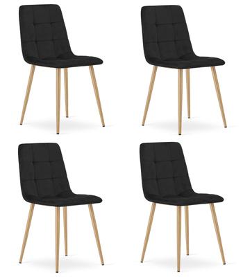 KARA Chair - Black Velvet / Wood Color Legs X 4