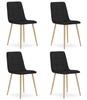 KARA Chair - Black Velvet / Wood Color Legs X 4