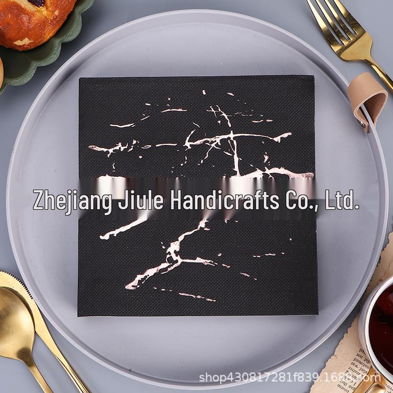 Gold & Silver Hot Stamped Happy Birthday Napkins for Party Decorations