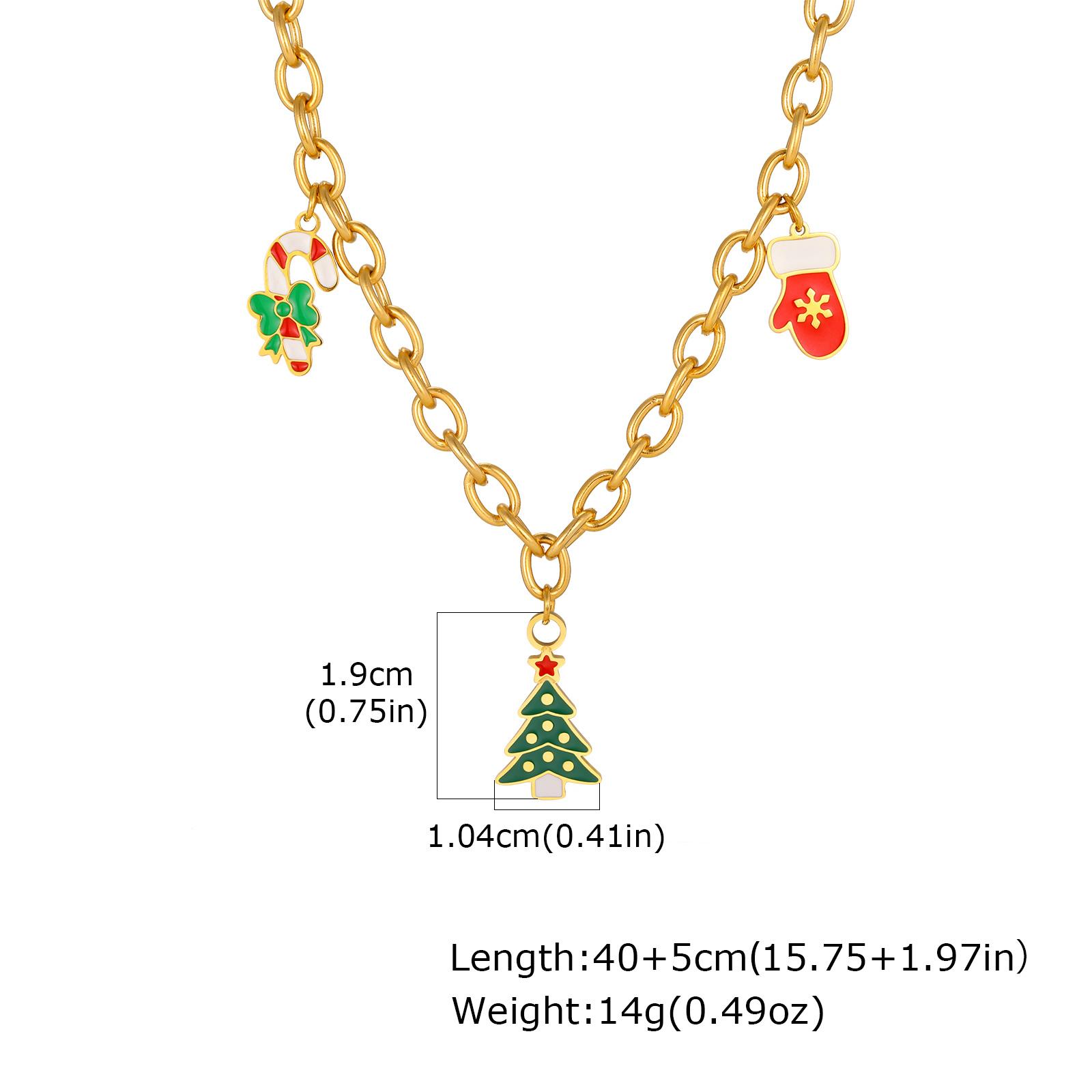 

Christmas Necklace with Stockings Tree and Santa Claus, Charm Jewelry Gifts for Women Wife Mother Friends Sister 40cm-45cm