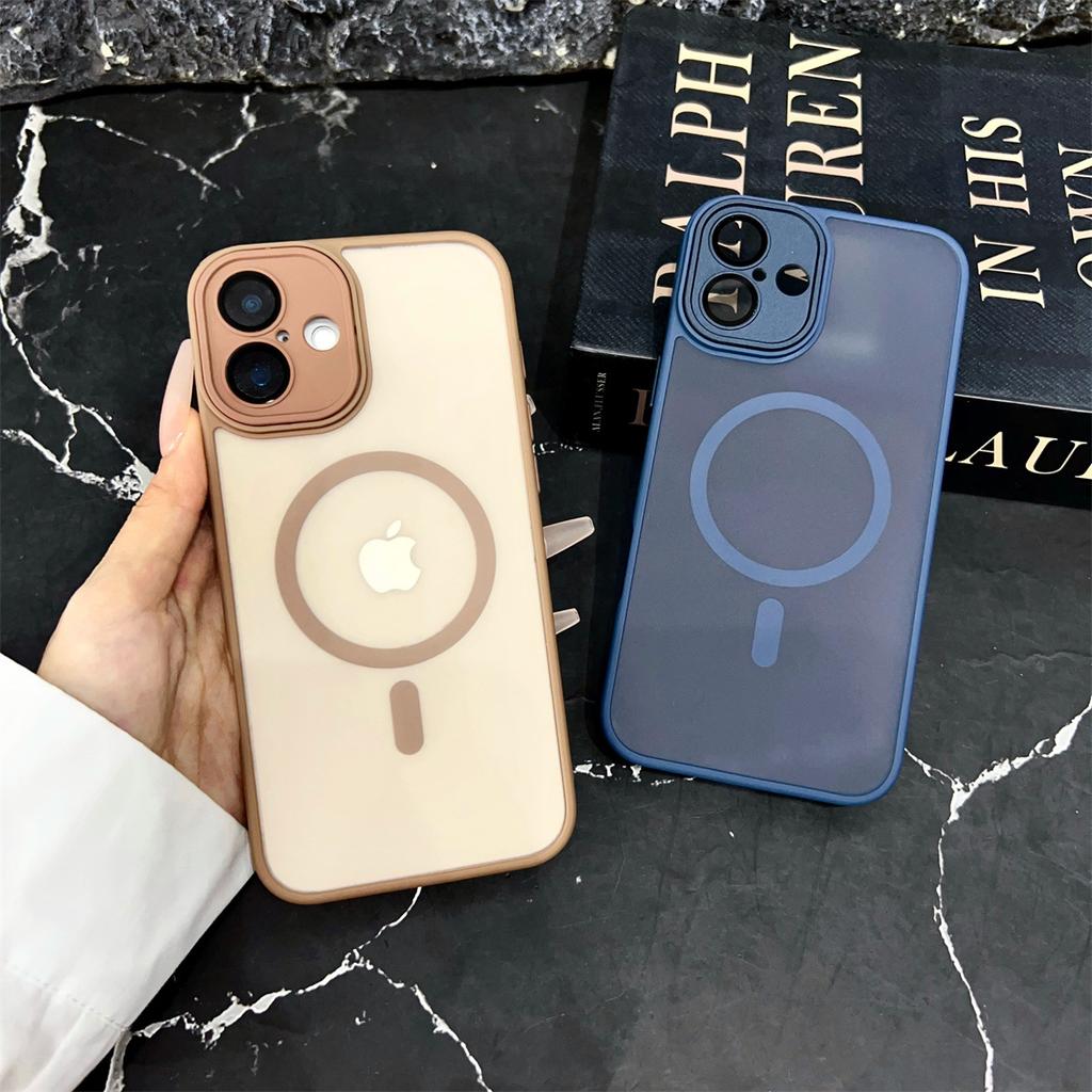 Applicable To IPhone16Promax Skin-soft Magnetic Suction Phone Case Apple 15 Simple All-inclusive Anti-fall 14