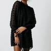 Women's Fall Dress Long Sleeve Dot  Dresses Loose Chiffon Casual Short Dress
