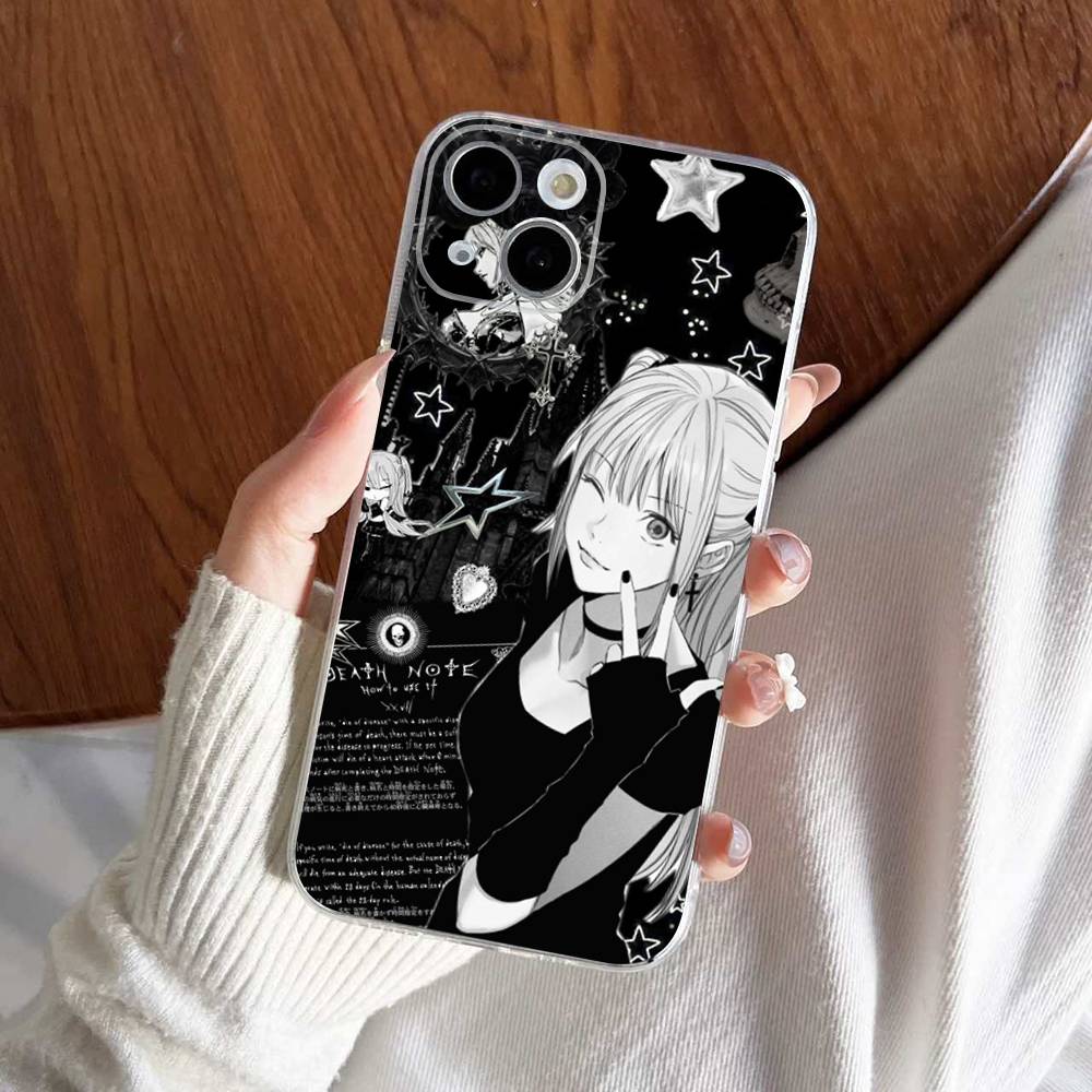 Misa D-Death N-Note Phone Case For iPhone 17 15 14 13 11 12 16 Pro Max Plus Mini Transparent Silicone Soft Funda