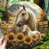 Tin Sign Horse Wall Art Black Farmhouse Bathroom Decor Metal Sculpture