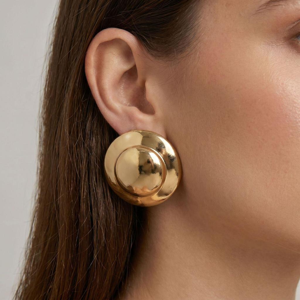 European & American Stylish Irregular Flower Stud Earrings for Women's Elegant Personality