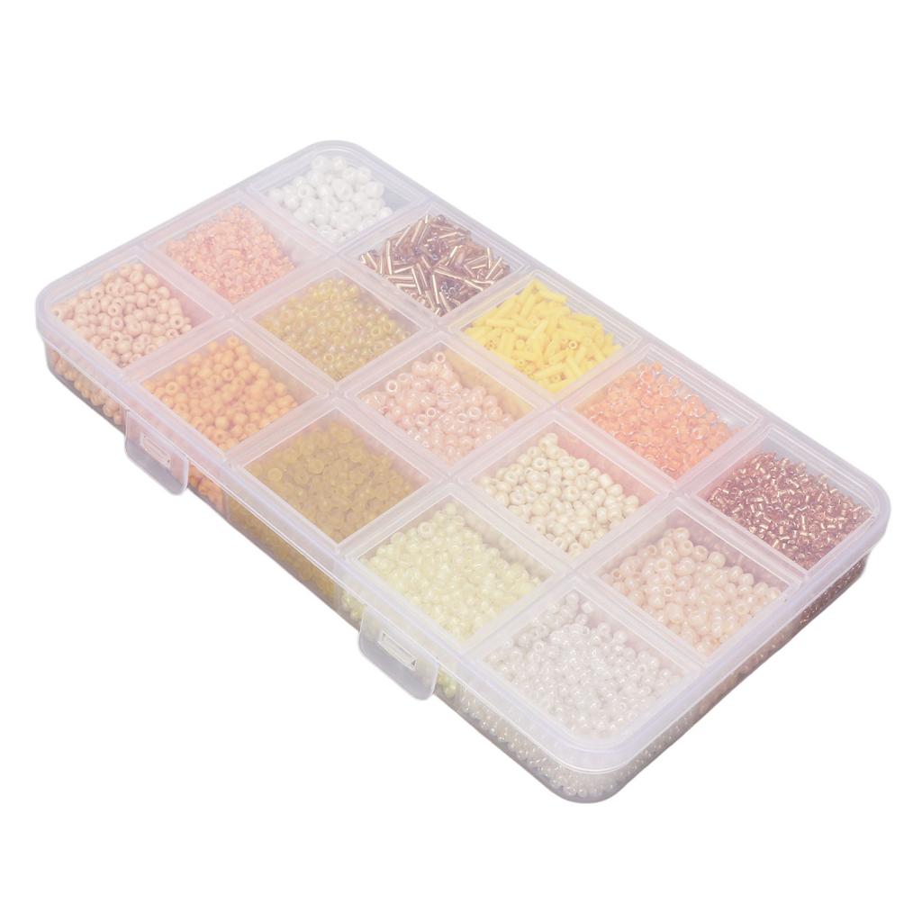 Glass Seed Beads 15 Compartments Sorted Storage Plastic Box Packaging Jewelry Making Beads for DIY Handicraft Projects