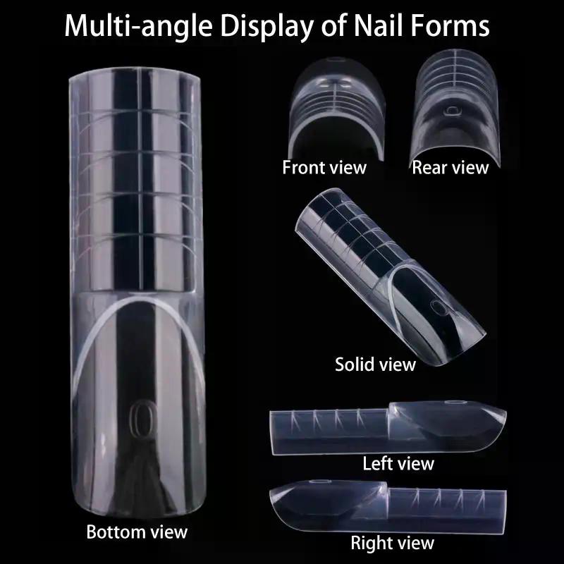 150 Pièces Espace Creux 3D Extension Française Avec Échelle Moule à Ongles Double Forme d'Ongles Couverture Complète Moules Réutilisables d'Extension d'Ongles