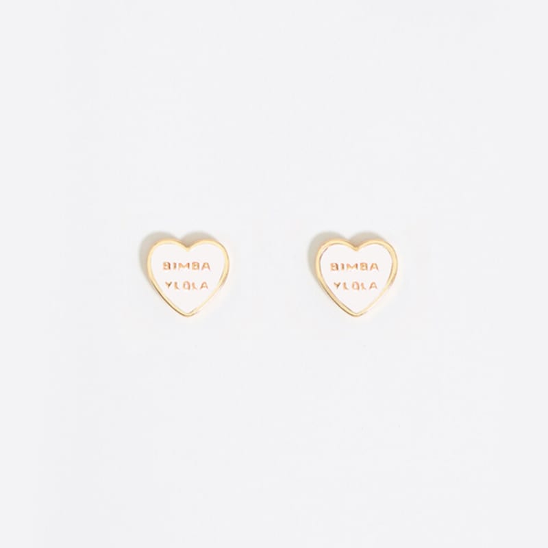 BIMBA Y LOLA Heart Logo Earrings B255AIW008IVF