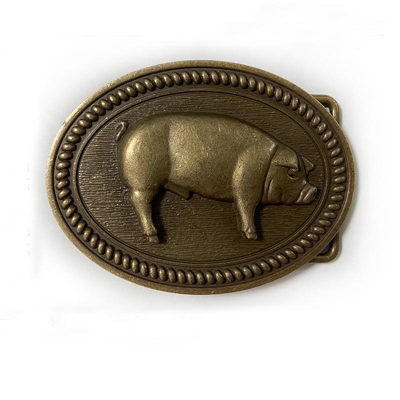 Trendy Wild Boar Leather Hip Hop Western Cowboy Belt Buckle