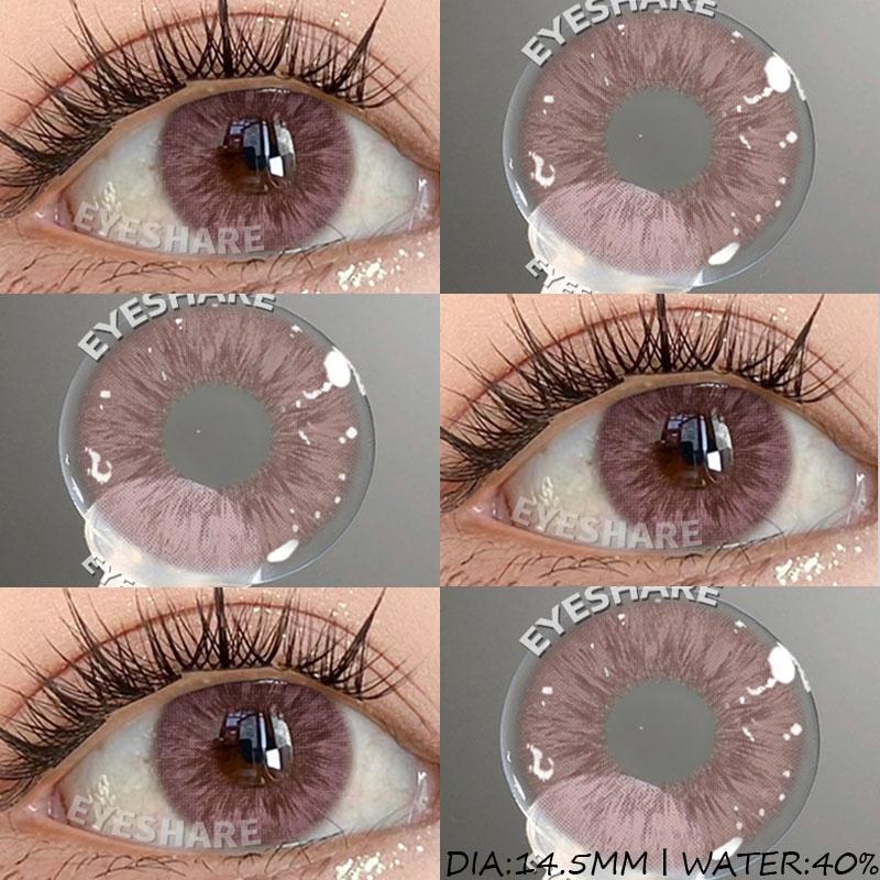 1 Pair Purple Contact Lenses for Eyes Beauty Pupils Makeup Eye Lenses Natural Brown Eye Lens Fashion Pink Lenses Yearly