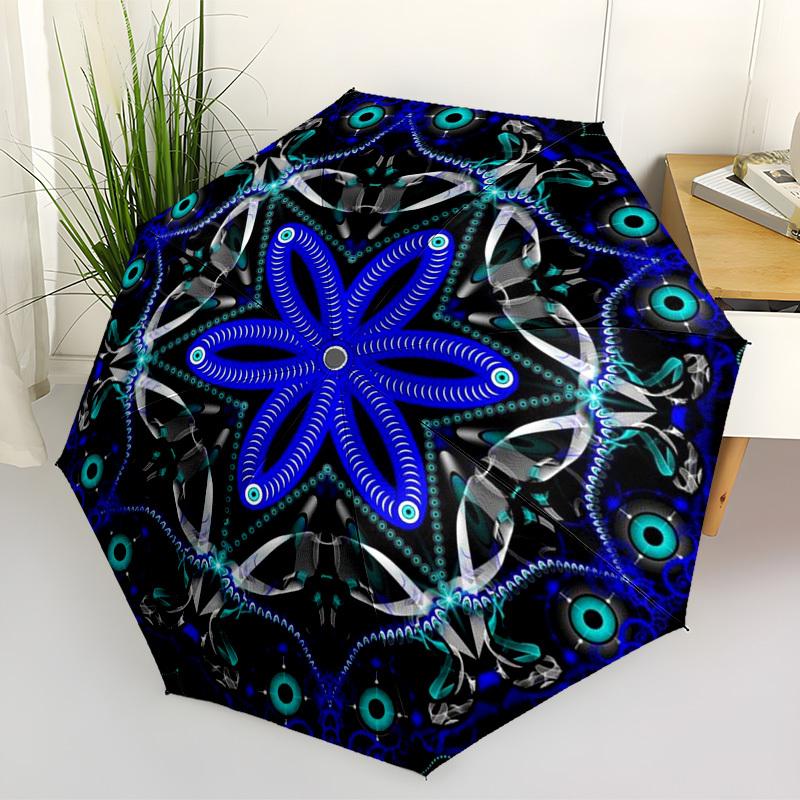

1pc Mandala Pattern Automatic Open/Close Umbrella, Folding Compact Umbrella with Lightweight Design for Women/Men yy251028155