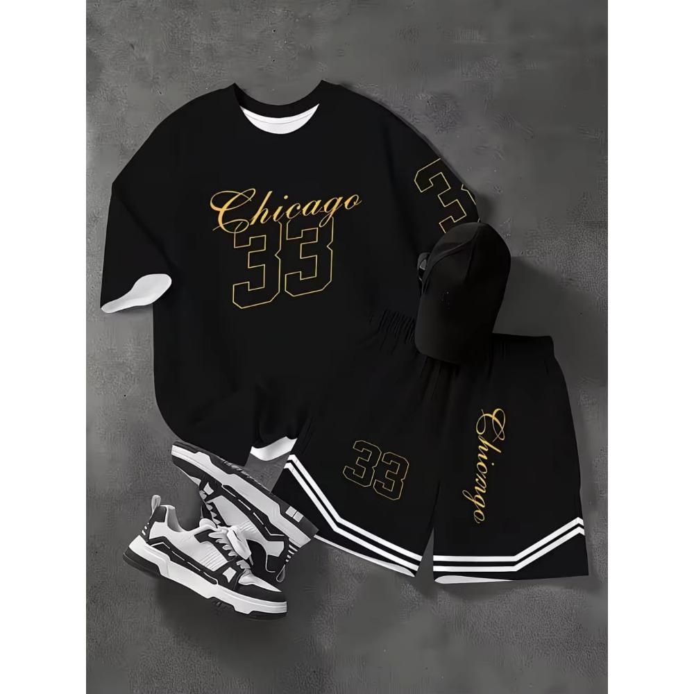 2 Stück Kinderkleidung Jungen Fußball-Outfit Schwarz Gelb Fußballtrikot Shorts Set, Leichte Sportkleidung für das Training