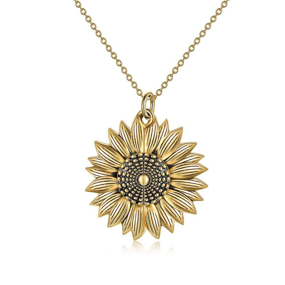 Sunflower Valentine's Day Necklace Elegant Sunflower Pendant  Birthday