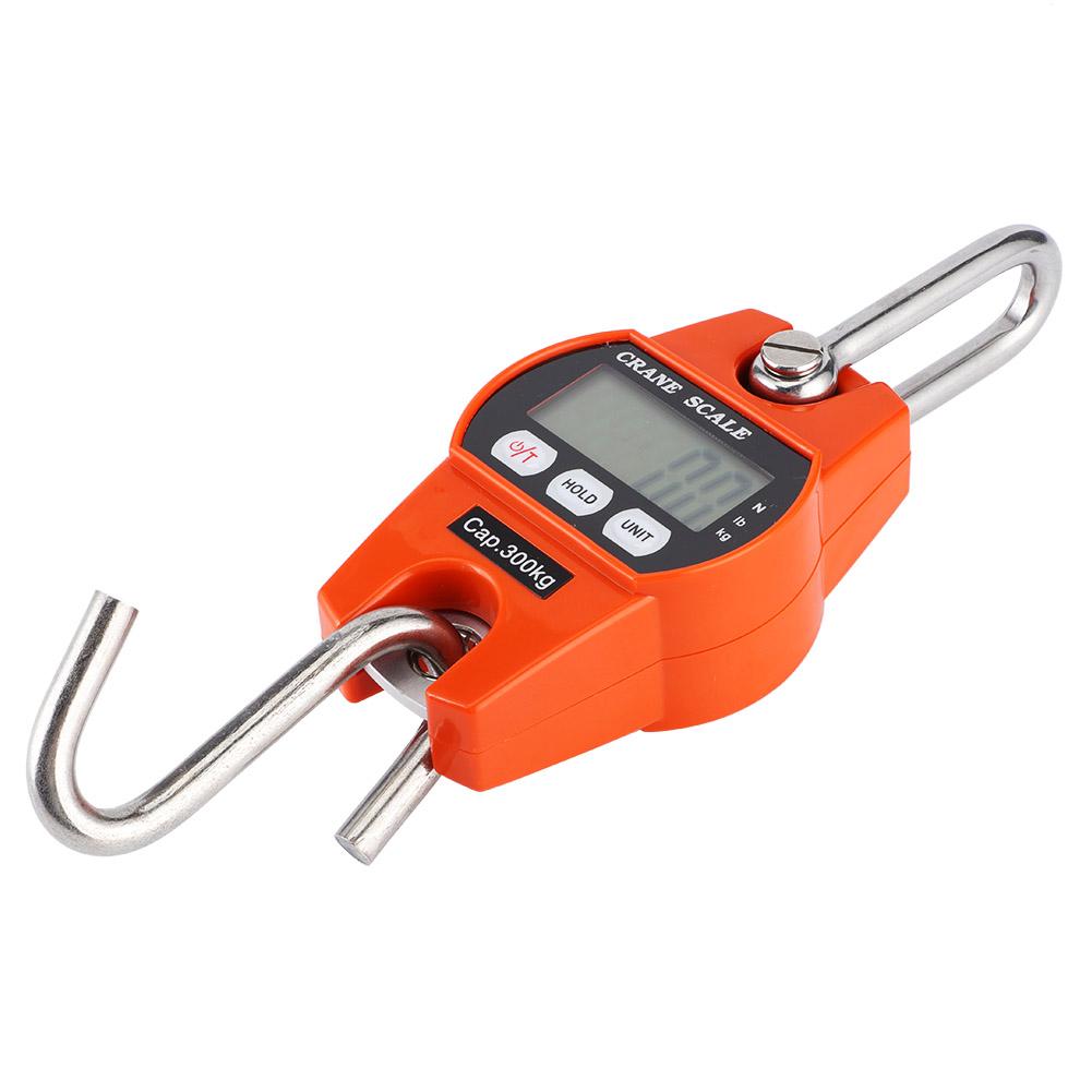 Mini Portable Digital LCD Display Hanging Scale Electric Weighting Scales 300kg/600lb Orange