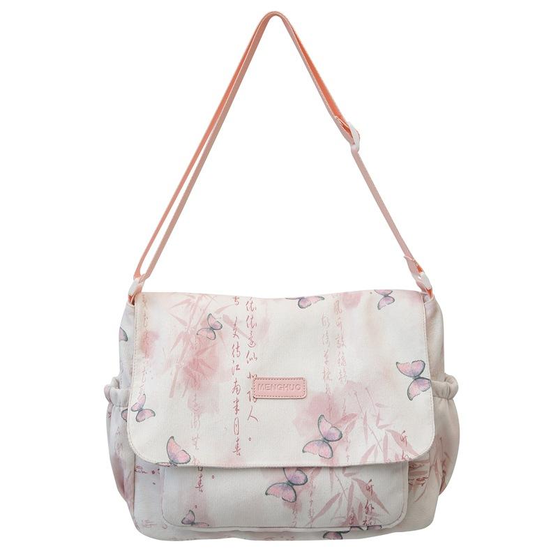 

Студенческая сумка-мессенджер с принтом тай-дай, женская классная сумка через плечо с принтом бабочек розовый