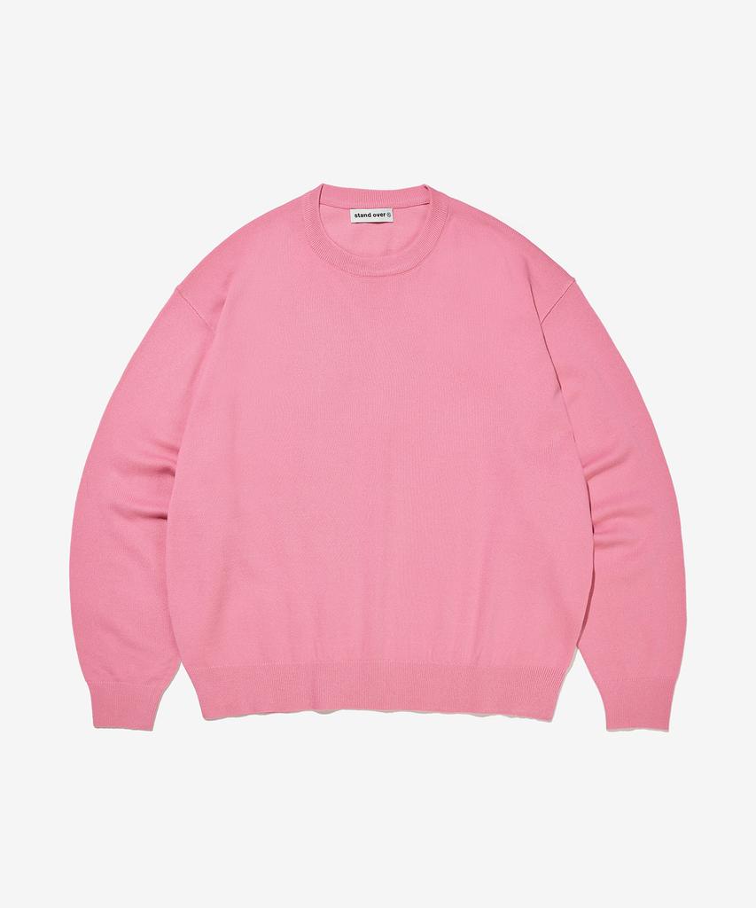 Seutaendeuobeo Crop Round Neck Knit [Dusty Rose]