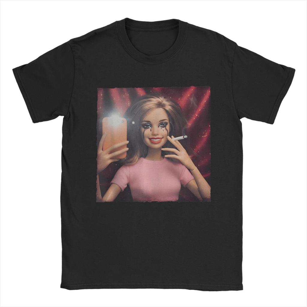 Unisex TShirt Disgusted Doll Face Meme Vintage Pure Cotton Tees Short Sleeve Sarcasm Funny Humor Unhinged Gen Z T Shirt Clothes