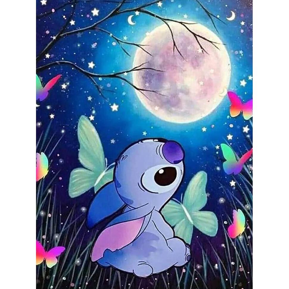 Full Round Drill Diamond Painting Lilo and Stitch 5D DIY Hobby Diamond Mosaic Cartoon Embroidery Moon Unique Gift