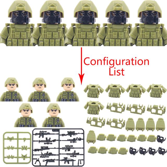 Military Special Forces MOC Building Block SWAT Ghost Commando Figures Police Soldiers Army Gun Weapons Children's Toy Gift B152