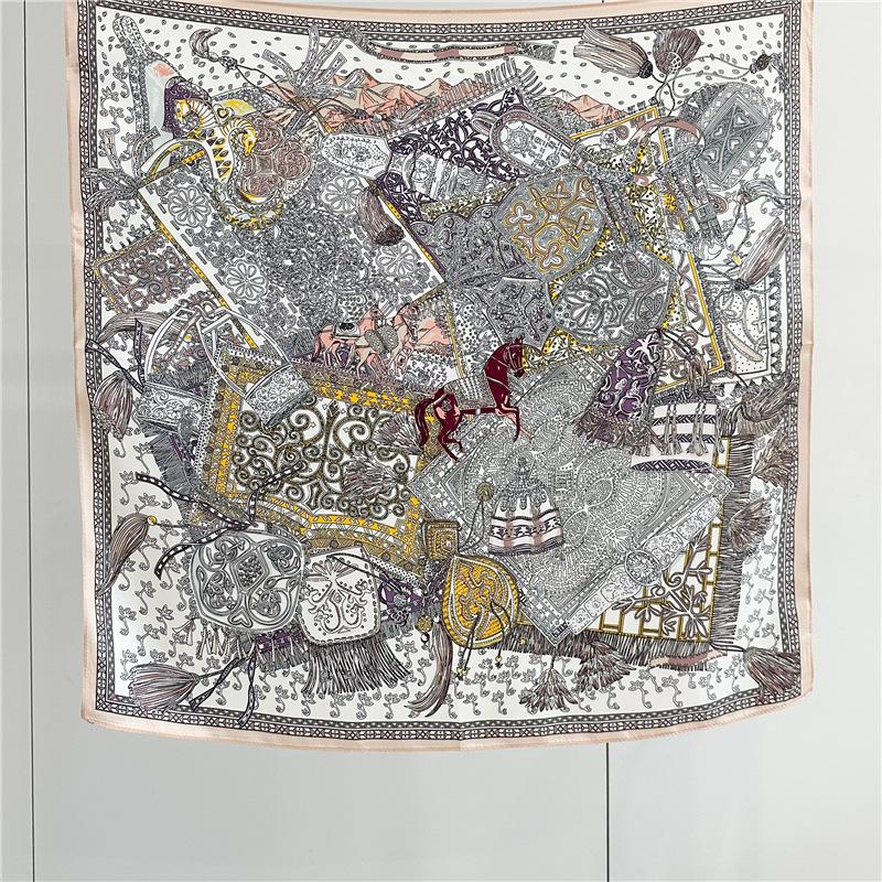 Knight Tassel 11 Mmi Silk Silk Scarf Women's Spring and Summer Fashion Versatile Mulberry Silk Scarf 71 Chinese Scarf Shawl